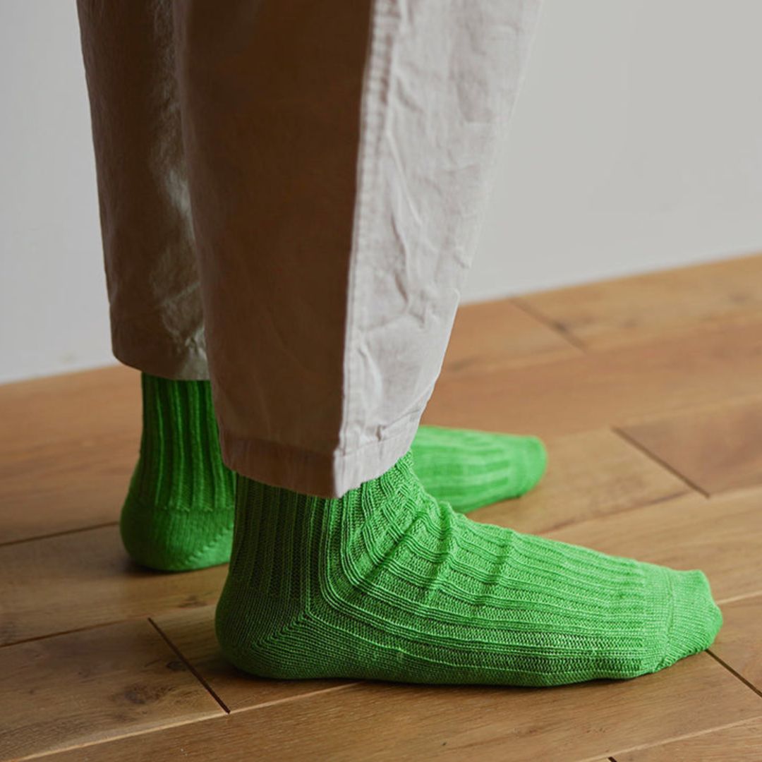 リネンリブソックス NISHIGUCHI KUTSUSHITA