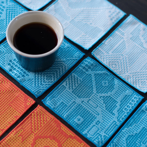 tenp02 福島の刺子織 コースター