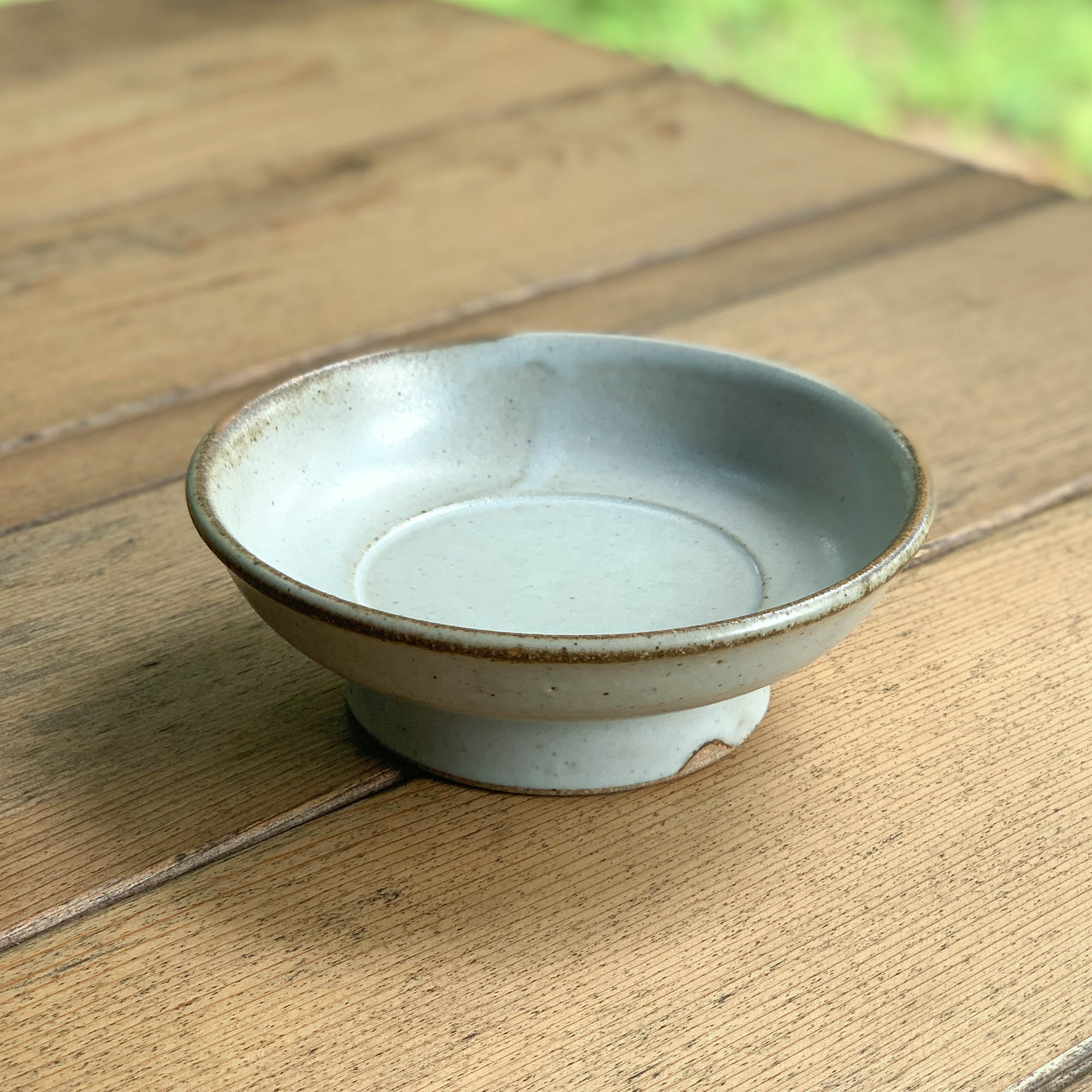 欅釉高脚鉢