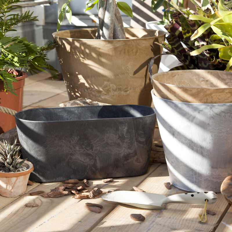 ART STONE CONTAINER ROUND