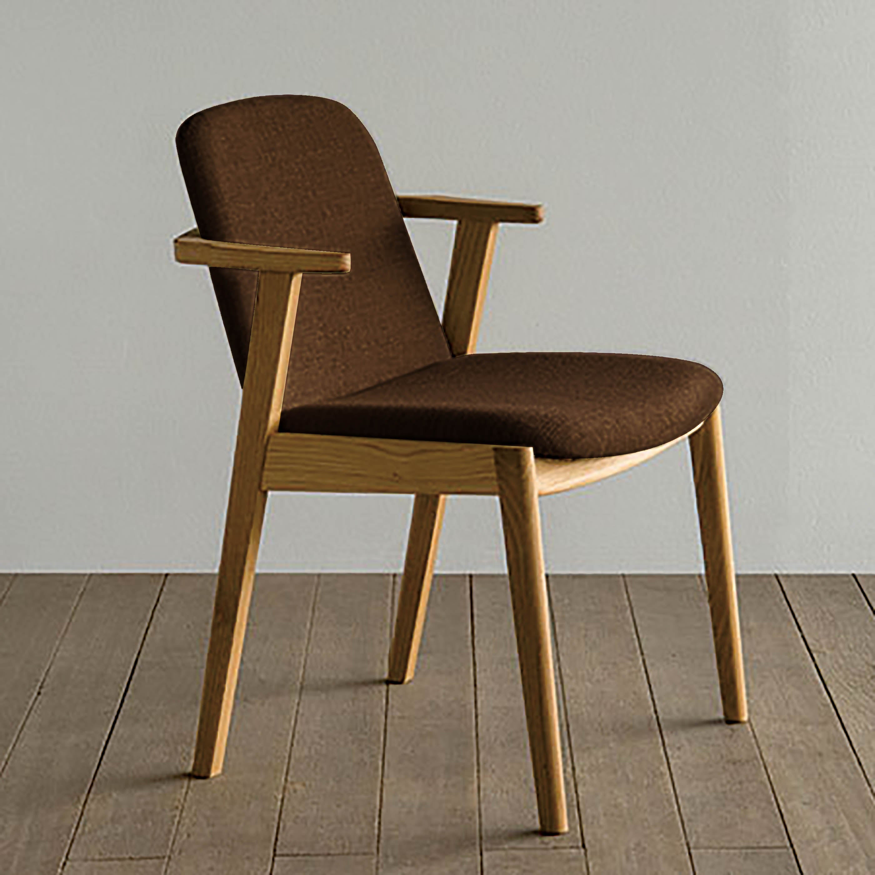 ラク セミアームチェア(革張り)