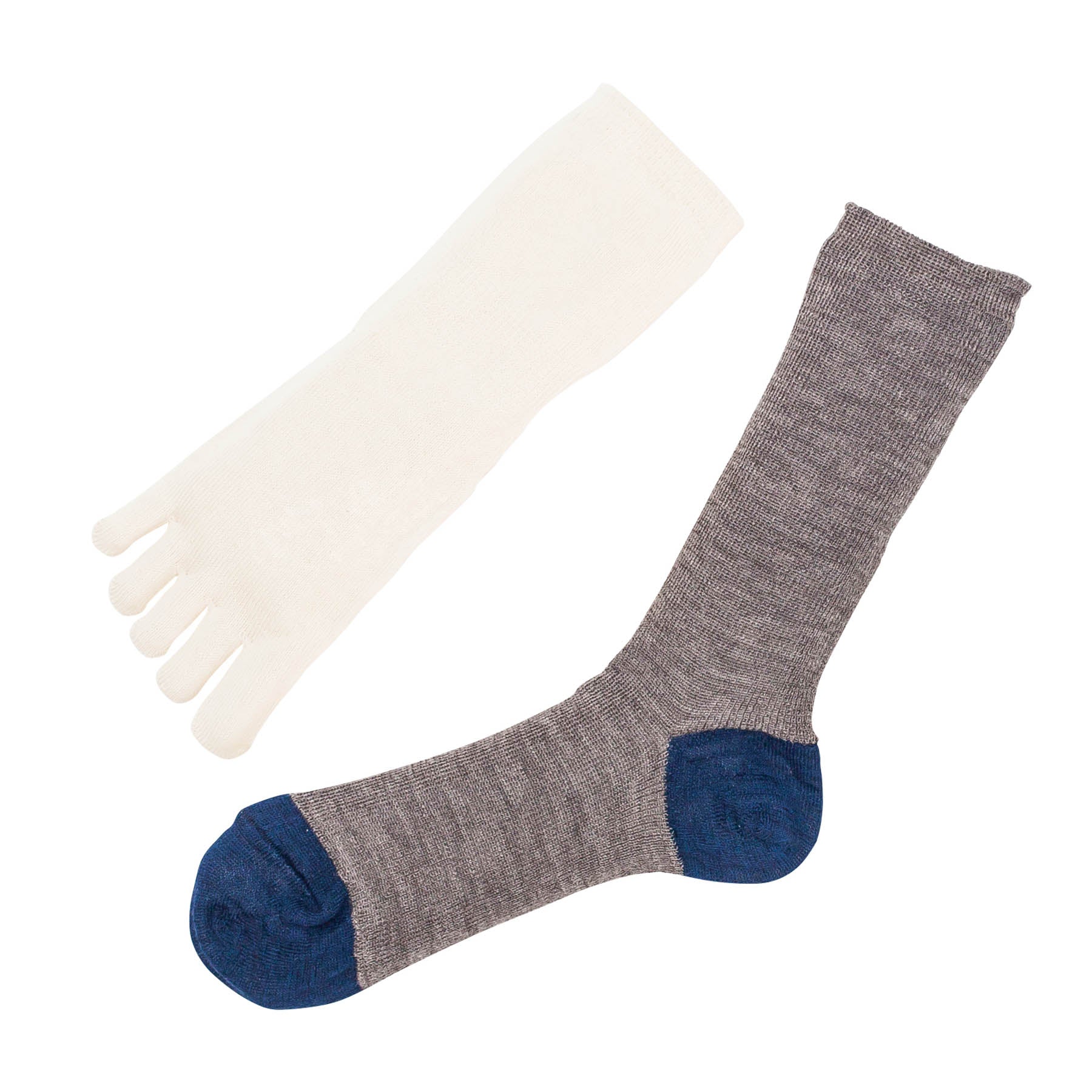 シルクウール5本指&2重編ソックス memeri