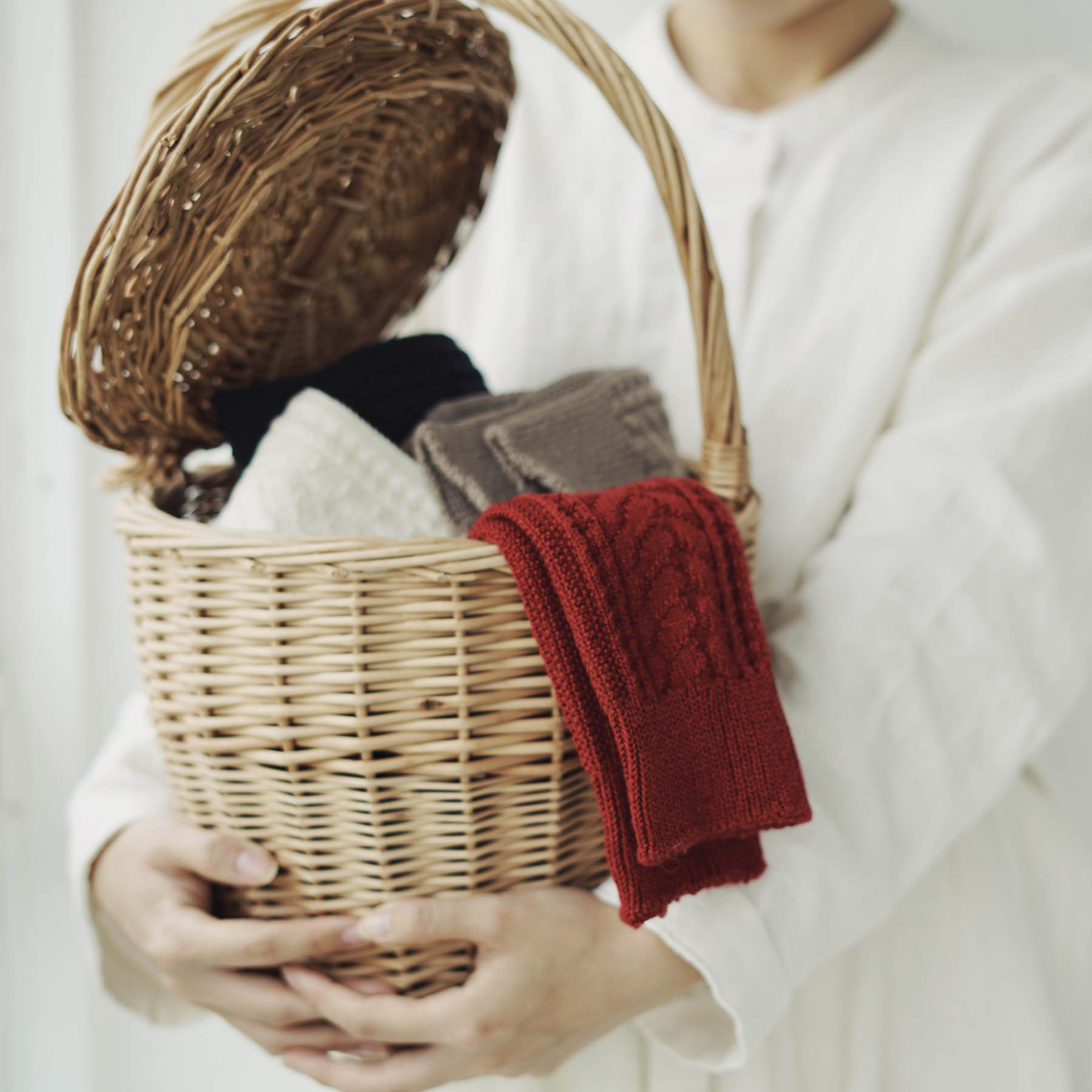 ウールコットンケーブルソックス memeri