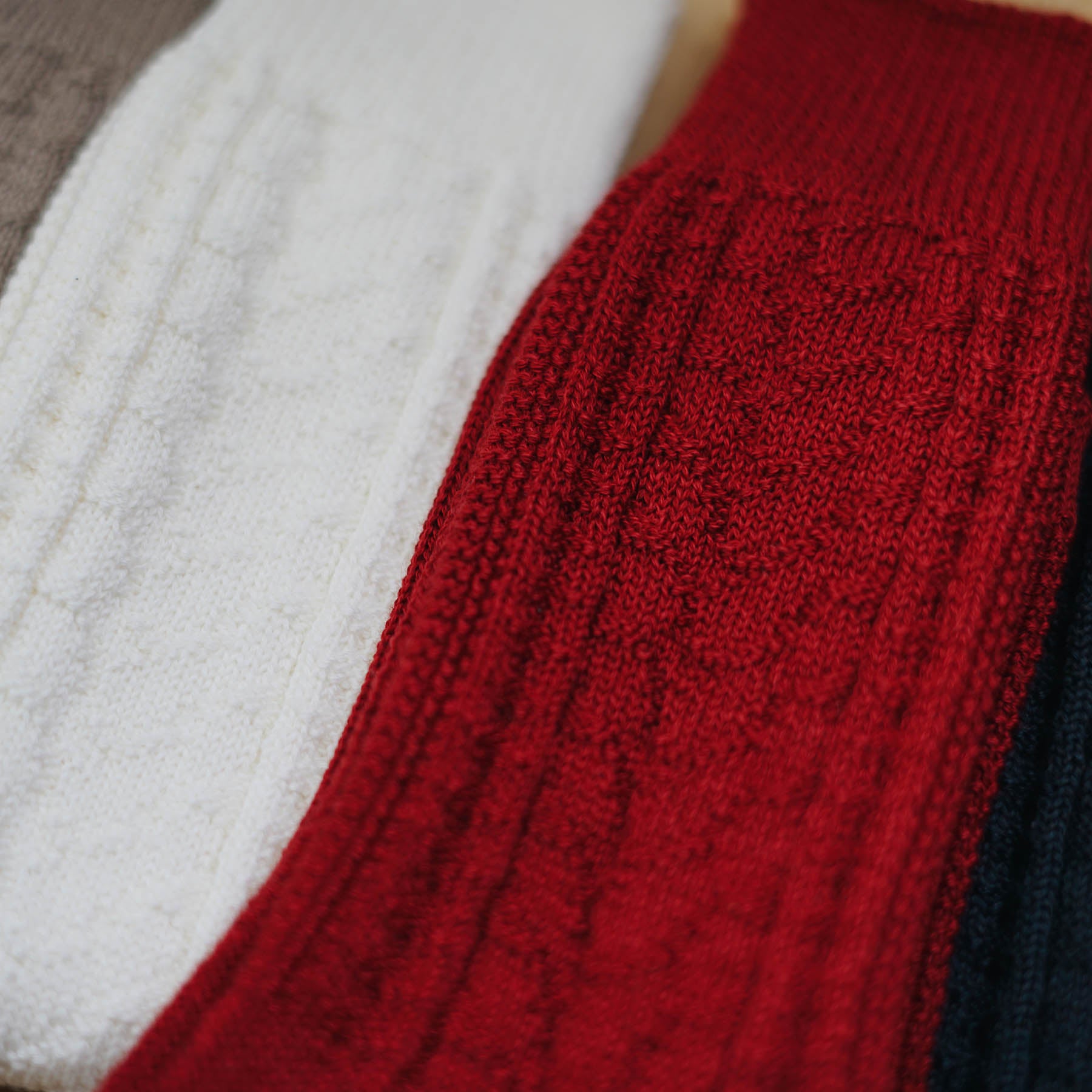 ウールコットンケーブルソックス memeri