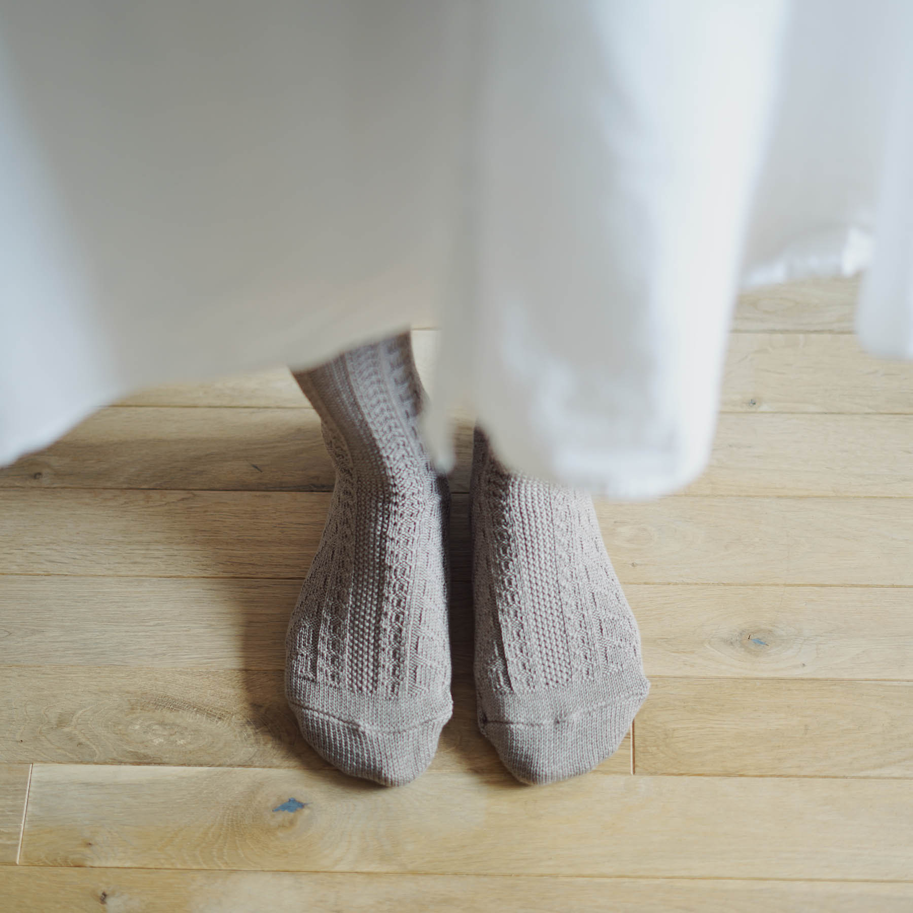 ウールコットンケーブルソックス memeri