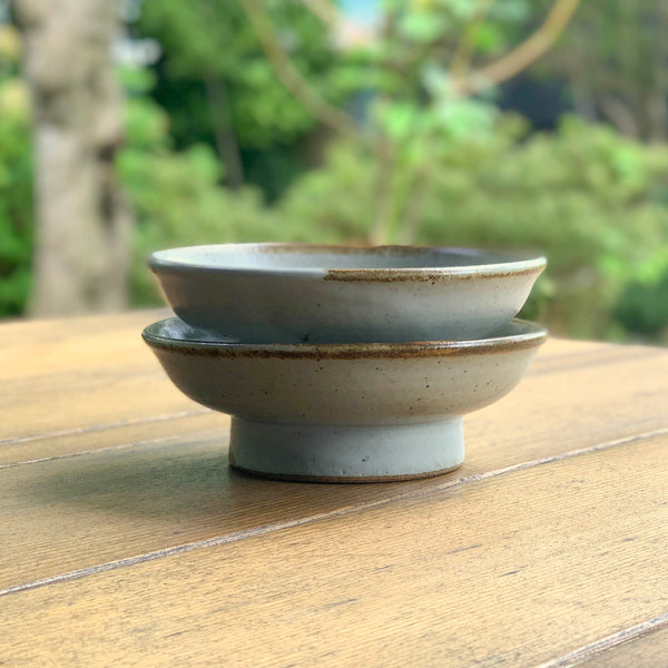 欅釉高脚鉢
